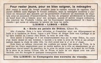 1930 Liebig L'Eneide - 1 Partie (The Aeneid - Part 1)(French Text)(F1237, S1238) #2 Au palais de Didon Back