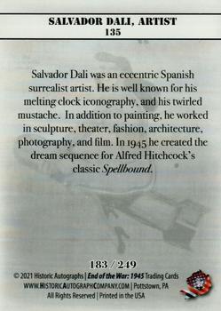2021 Historic Autographs 1945 The End of WWII - Radiant Allies #135 Salvador Dali Back