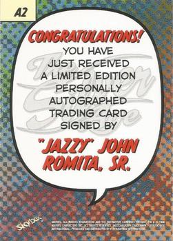 1998 SkyBox Marvel: The Silver Age - Silver Age Autographs #A2 John Romita, Sr. Back