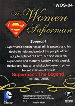 2013 Cryptozoic DC Comics Superman The Legend - Women of Superman #WOS-04 Supergirl Back