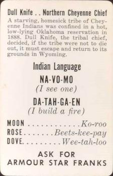 1956 Armour Star Franks Indian Language #NNO Dull Knife Back