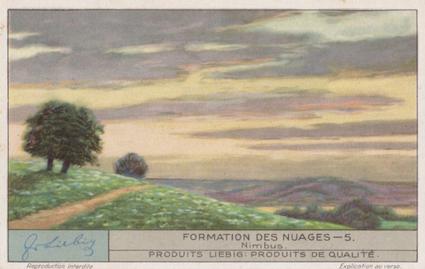 1933 Liebig Formation Des Nuages (Cloud Formations)(French Text)(F1275, S1281) #5 Nimbus Front