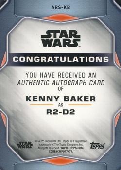 2021 Topps Chrome Star Wars Legacy - Age of Resistance Autographs #ARS-KB Kenny Baker Back