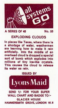 1967 Lyons Maid All Systems Go #33 Exploding Clouds Back