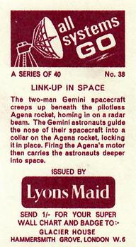 1967 Lyons Maid All Systems Go #38 Link Up in Space Back