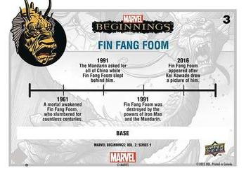 2022 Upper Deck Marvel Beginnings Volume 2, Series 1 #3 Fin Fang Foom Back