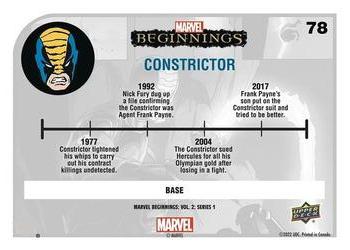 2022 Upper Deck Marvel Beginnings Volume 2, Series 1 #78 Constrictor Back
