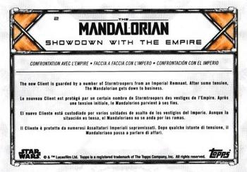 2021 Topps Star Wars: The Mandalorian Season 1 and 2 European Edition #2 Showdown with the Empire Back