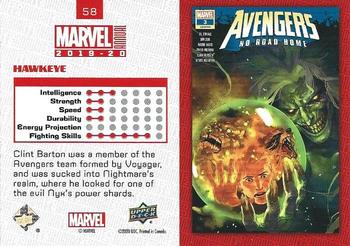 2019-20 Upper Deck Marvel Annual - Fractal #58 Hawkeye Back