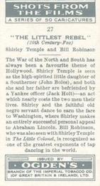 1936 Ogden's Shots From the Films #27 Shirley Temple / Bill Robinson Back