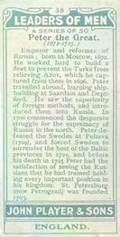 1925 Player's Leaders of Men #38 Peter the Great Back