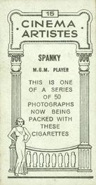 1932 British American Tobacco Cinema Artistes #15 Spanky Back