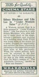 1931 Wills's Cinema Stars 3rd Series #46 Sidney Blackmer / Lila Lee Back