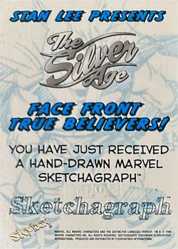 1998 SkyBox Marvel: The Silver Age - Sketches #NNO John Romita Sr. Back
