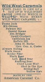 1910 American Caramel Wild West Caramels (E49) #NNO Buffalo Bill Back