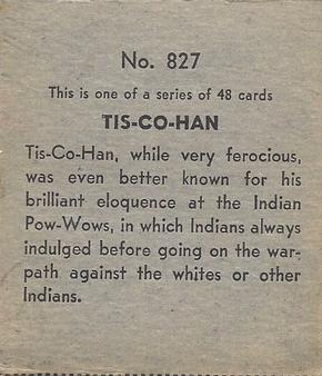 1930 Western Series (R131) #827 Tis CO Han Back