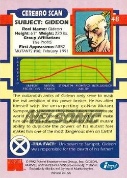 1992 Impel The Uncanny X-Men - Nelsonic #48 Gideon Back