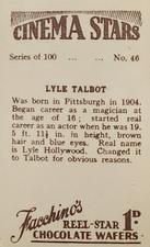 1936 Facchino's Cinema Stars #46 Lyle Talbot Back