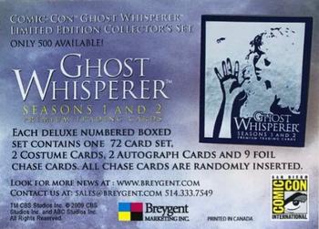 2009 Breygent Ghost Whisperer Seasons 1 & 2 - 2009 San Diego Comic-Con Promos #NNO Jennifer Love Hewitt Back