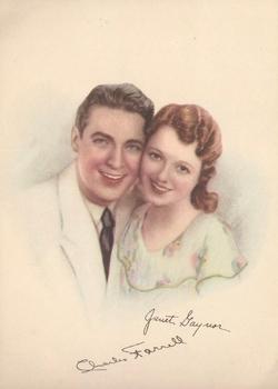1930 My Weekly Color Studio Portrait Cards #NNO Charles Farrell / Janet Gaynor Front