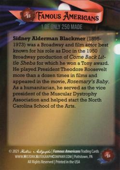 2021 Historic Autographs Famous Americans - Radiant Historic #225 Sidney Blackmer Back