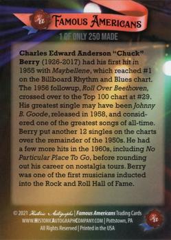 2021 Historic Autographs Famous Americans - Radiant Historic #297 Chuck Berry Back