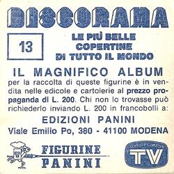 1981 Panini Discorama #13 Ornella Vanoni Back