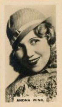 1933 C & T Bridgewater Radio Stars (1st Series) #45 Anona Winn Front