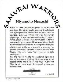 1996 Victoria Gallery Samurai Warriors #3 Miyamoto Musashi Back