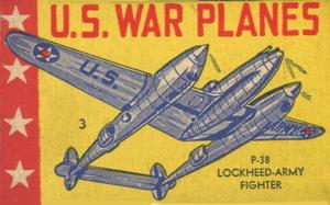 1940 U.S. War Planes (R167) #3 P-38 Lockheed-Army Fighter Front