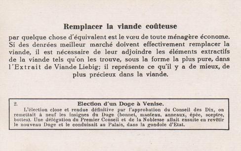 1930 Liebig Election d'un doge à Venise (Electing a Doge in Venice) (French Text) (F1236, S1237) #2 L'election close et rendue efinitive par l'approbation... Back