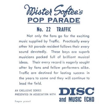 1969 Mister Softee's Pop Parade #22 Traffic Back