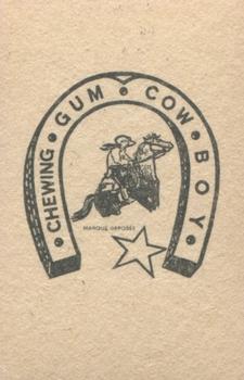 1965 Cowboy Chewing Gum #13 Robert Horton Back