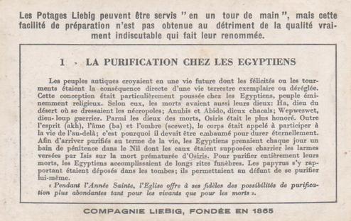 1949 Liebig L'année sainte et ses origines (History of Christianity in Italy) (French Text) (F1472, S1473) #1 La purification chez les Egyptiens Back