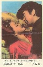 1957 Dutch Gum Serie F (with Studio) #49 Anne Baxter / Gregory Peck Front