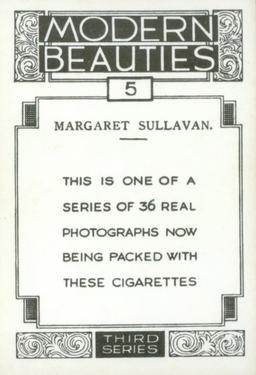 1938 British American Tobacco Modern Beauties 3rd Series Extra Large #5 Margaret Sullavan Back