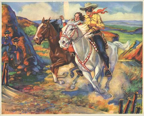 1940 Gum Inc. Lone Ranger Premiums (R83A) #3 The Lone Ranger Rescues Joan at the Pit Front