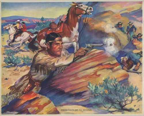 1940 Gum Inc. Lone Ranger Premiums (R83A) #4 Tonto Fights Off the Troopers Front