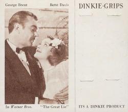 1949 Dinkie Warner Bros. Films Series 6 #3 George Brent / Bette Davis Front