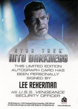 2014 Rittenhouse Star Trek Movies - Autographs #NNO Lee Reherman Back