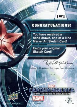 2014 Upper Deck Captain America The Winter Soldier - Sketch Cards #NNO Chris Bradberry Back