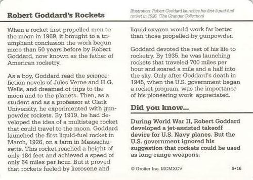 1994-01 Grolier Story of America #6.16 Robert Goddard's Rockets Back
