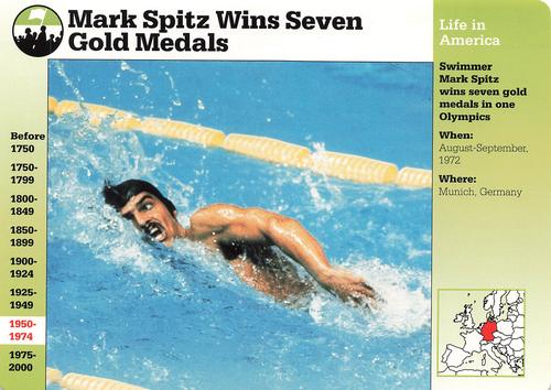 1994-01 Grolier Story of America Cards #13.12 Mark Spitz Wins Seven Gold Medals Front