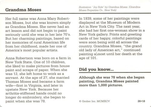 1994-01 Grolier Story of America #26.18 Grandma Moses Back