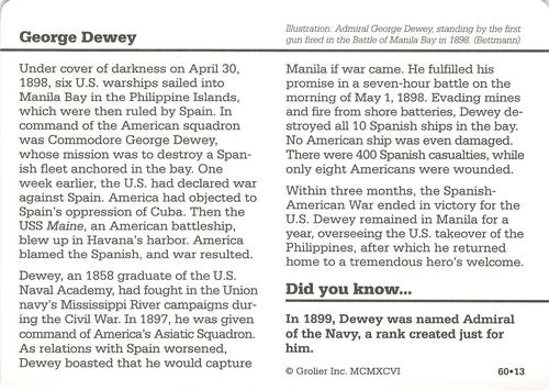1994-01 Grolier Story of America #60.13 George Dewey Back