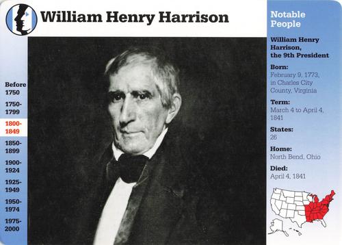 1994-01 Grolier Story of America Cards #71.1 William Henry Harrison Front