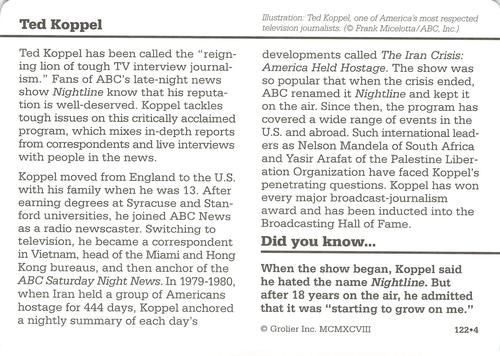 1994-01 Grolier Story of America #122.4 Ted Koppel Back