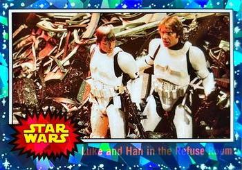 2022 Topps Chrome Sapphire Edition Star Wars #38 Luke and Han in the Refuse Room Front
