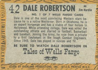 1958 A&BC TV Westerns #42 Dale Robertson as Jim Hardie Back