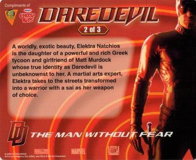 2002 Nabisco/Ritz Daredevil Movie Promos #2 Elektra Back